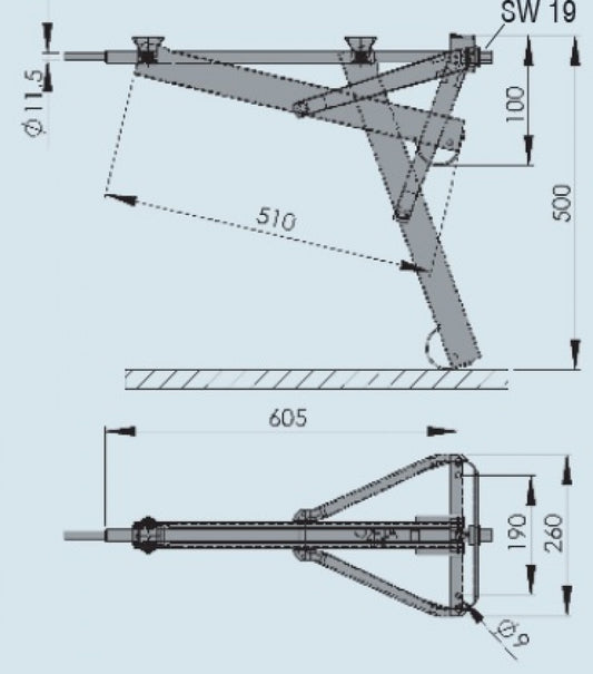 AL-KO Uitdraaisteun 800kg 19x60.5cm