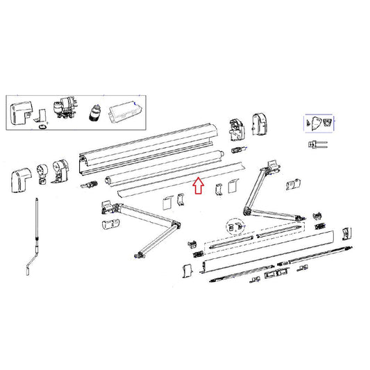 Thule Support Roller Tube Aluminium 5200 2.60