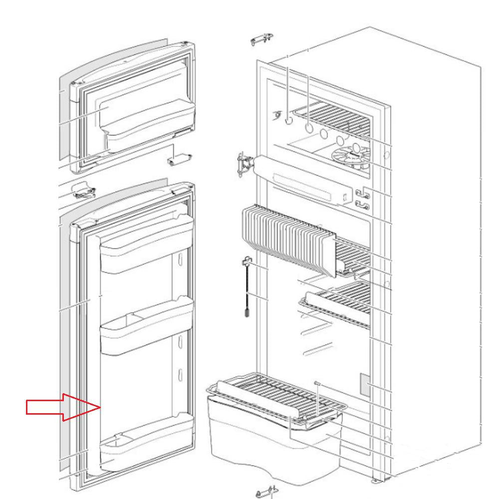 Thetford Deur Frameless Rechts N150/ N175/ N3185