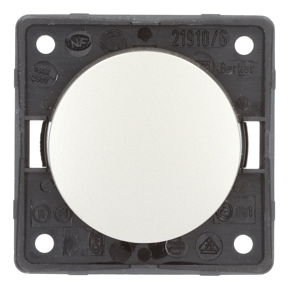 Berker Aan/Uitschakelaar Flow/Pure Inbouw RVS Mat 230V