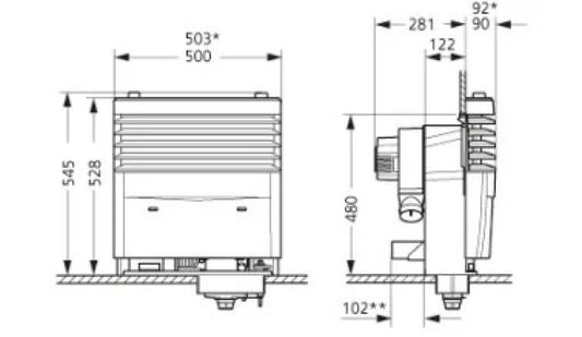 Truma Kachel S3004 voor 1 Ventilator zonder Mantel