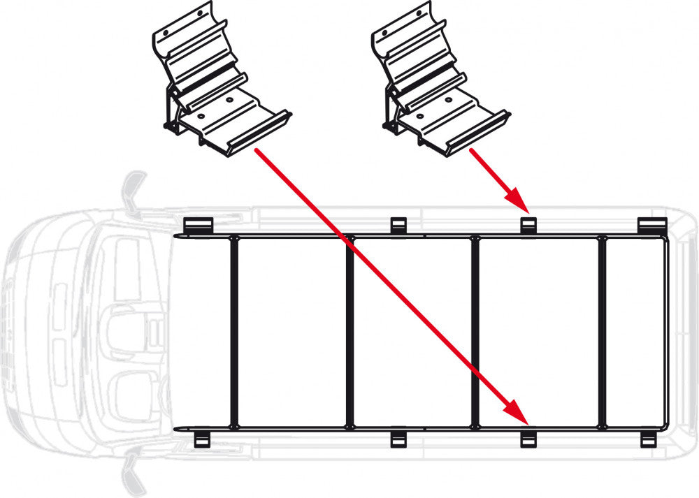 Fiamma Fixing Bar Kit Roof Rail Ducato Extra 14.5cm