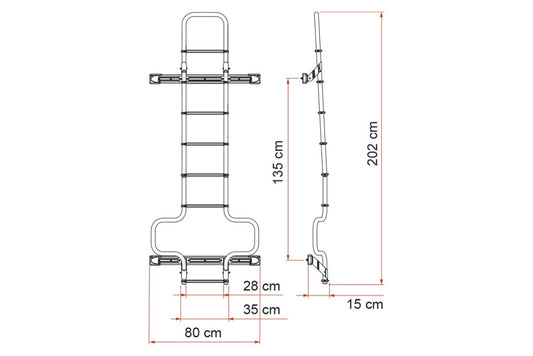 Fiamma Ladder Deluxe DJ Ducato H3 Deep Black