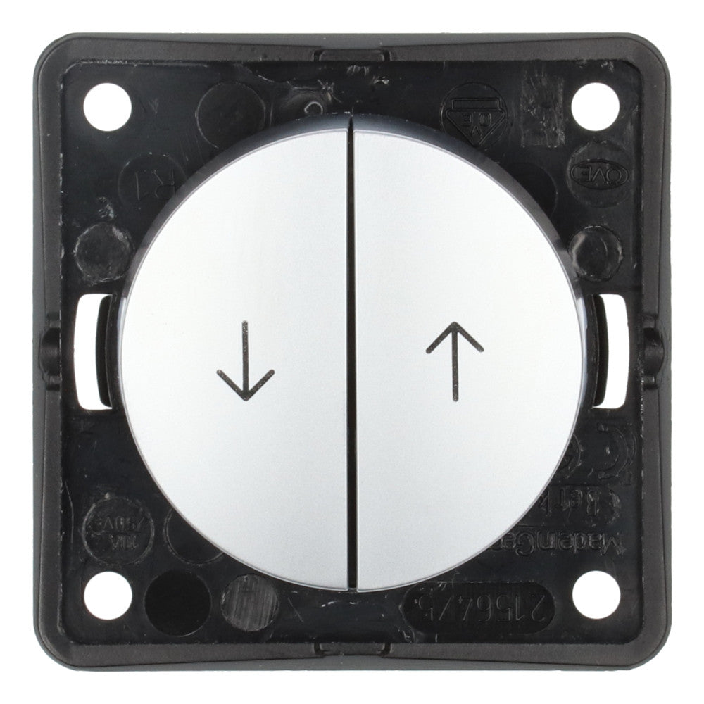 Berker Jalouzie Drukcontact Flow/Pure Inbouw Chroom Mat