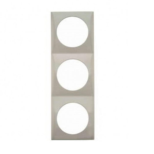 Berker Afdekraam Pure 3-Vaks Chroom Mat
