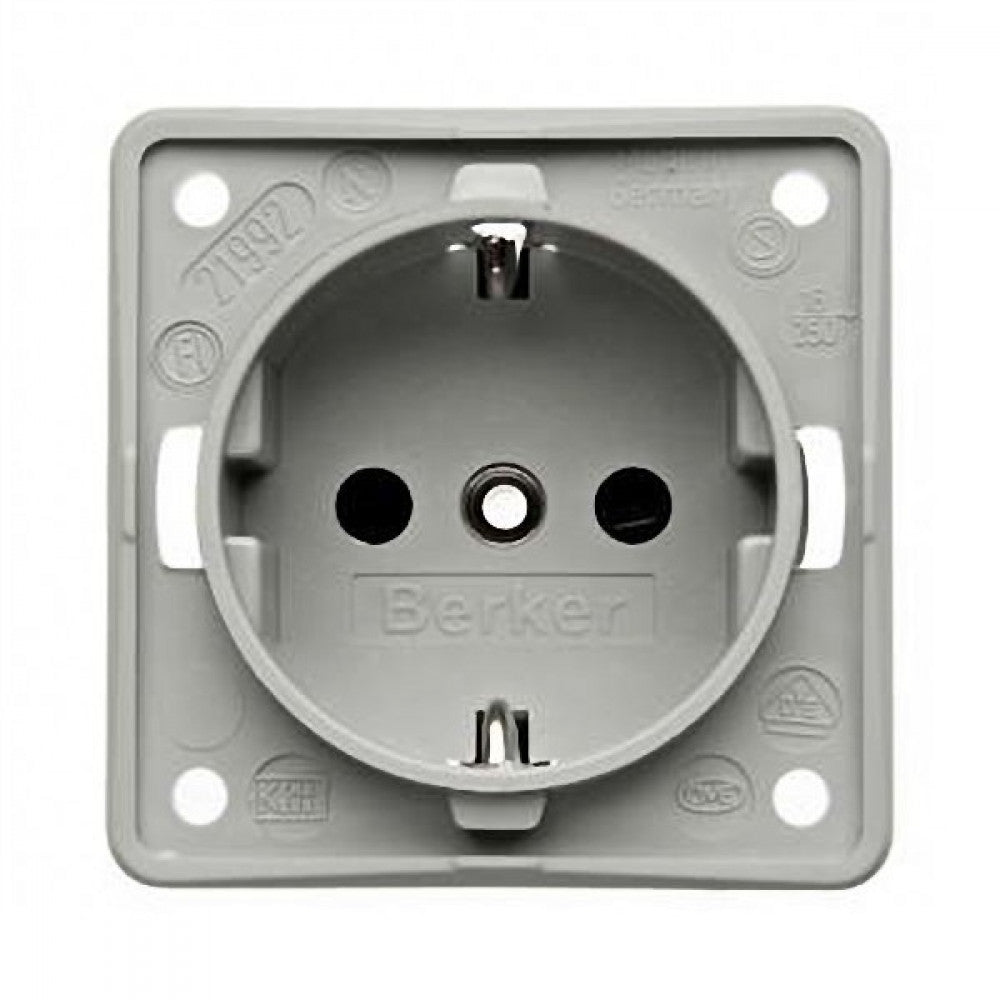 Berker Contactdoos 230V Inbouw Grijs Mat