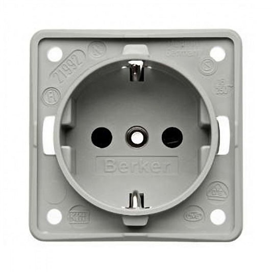 Berker Contactdoos 230V Inbouw Grijs Mat