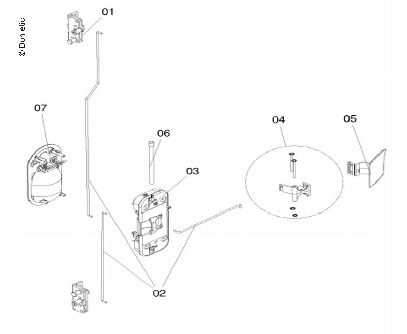 Dometic CARAD R+ Slotmechaniek Boven Onder
