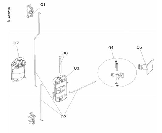 Dometic CARAD R+ Slotmechaniek Boven Onder