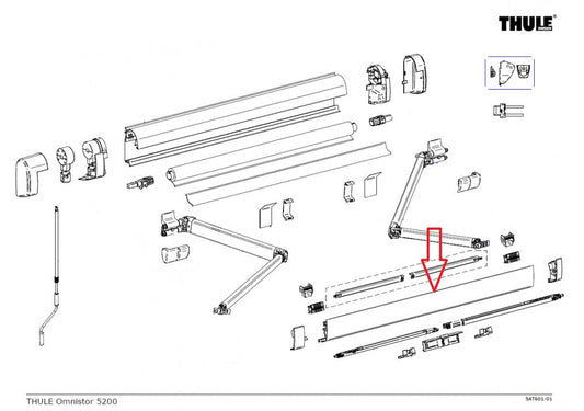 Thule Lead Rail 5200 4.00 Wit