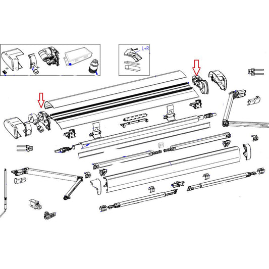 Thule 6300 Binnenkap LH+RH Geanodiseerd