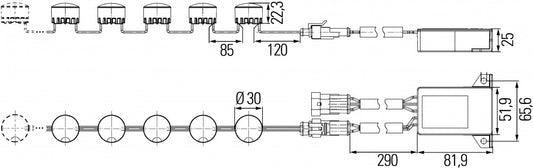 Hella Dagrijverlichtingsset LEDayFlex 5 LEDs 12/24V