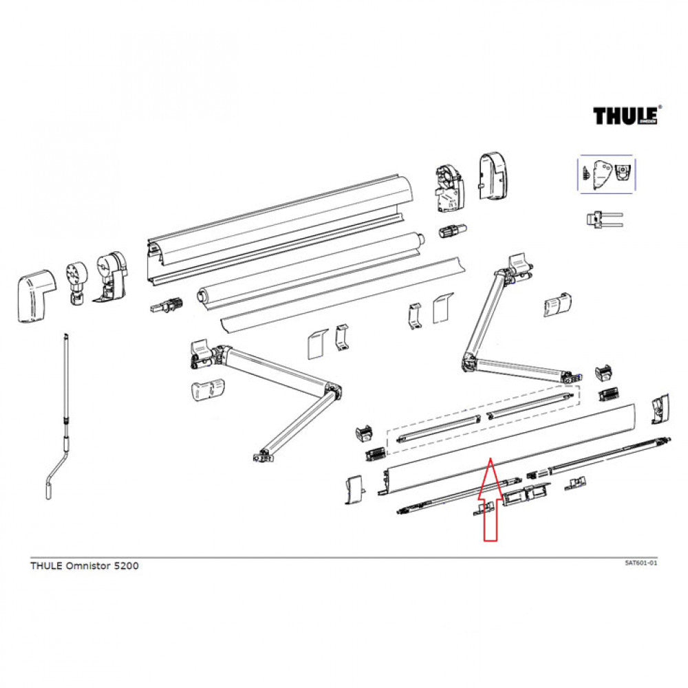 Thule Lead Rail 5200 3.50 Wit