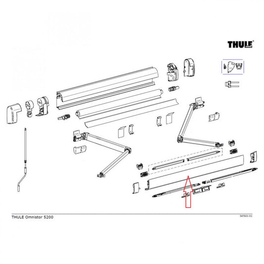 Thule Lead Rail 5200 3.50 Wit