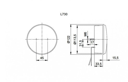 Jokon Achteruitrijlicht LED 730 met Reflector Rond Wit/Rood