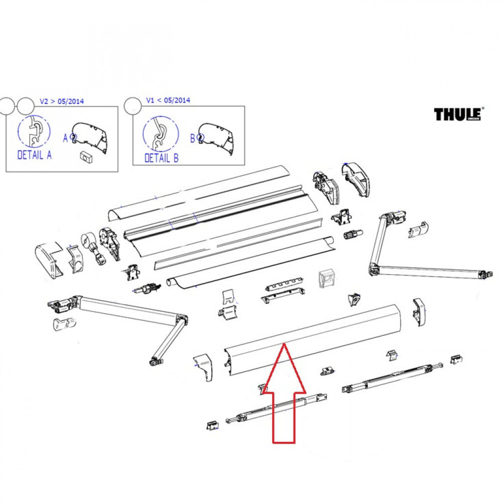 Thule leadrail 6200 Wit 4,0 mtr