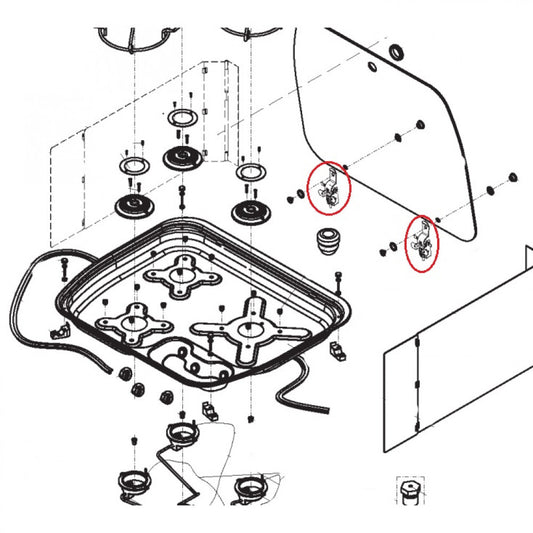 Dometic CE99-ZF460 Kit Scharnier Compleet (2pc)