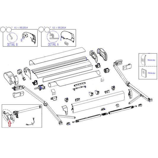 Thule 9200 Eindkap Main Housing 220V Crème Links