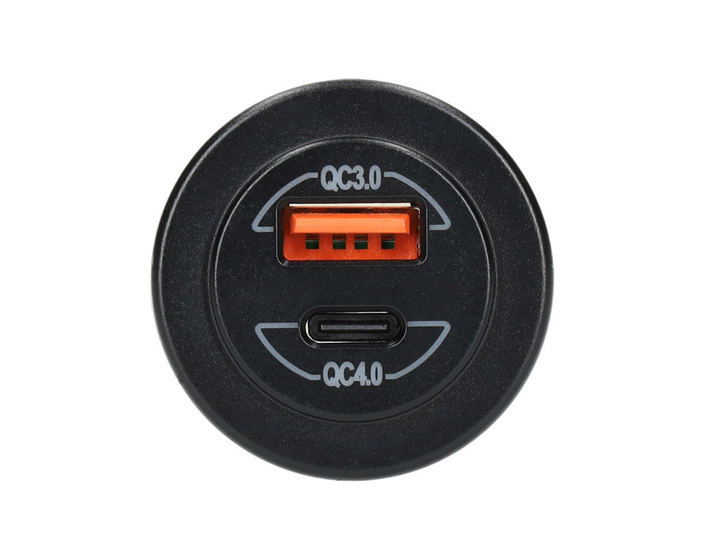 Power Line Contactdoos USB-A QC3.0 + USB-C QC4.0 Lader