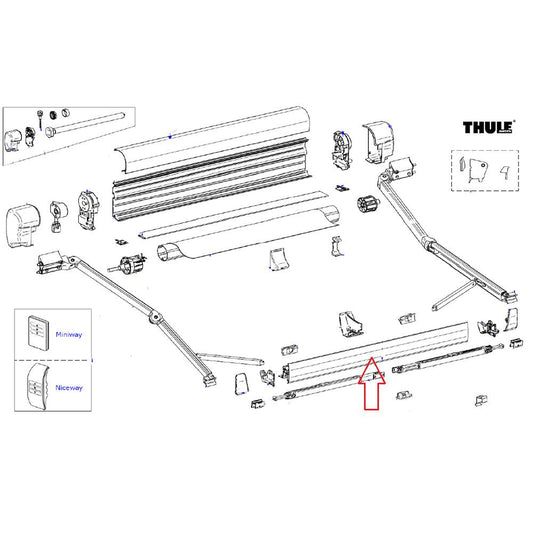 Thule 8000 Leadrail 4.00 Crème RAL9002