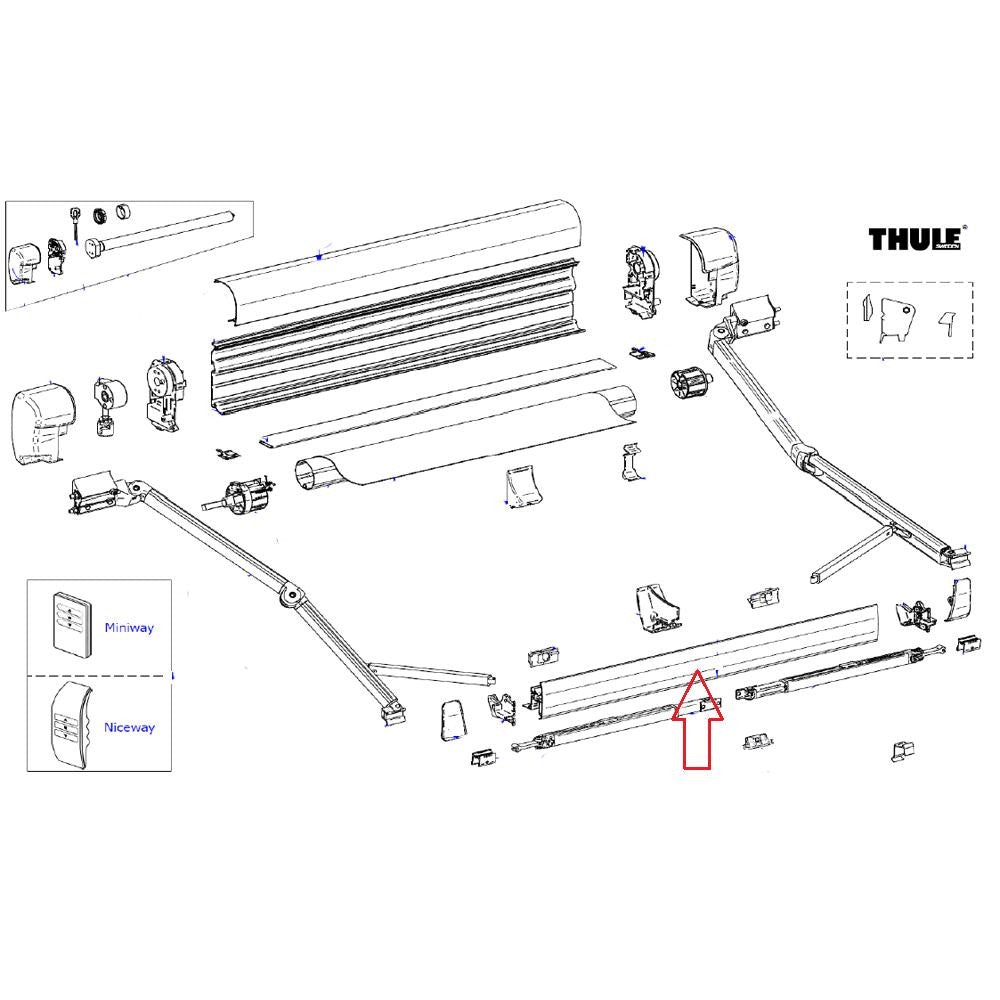 Thule 8000 Leadrail 6.00 Aluminium
