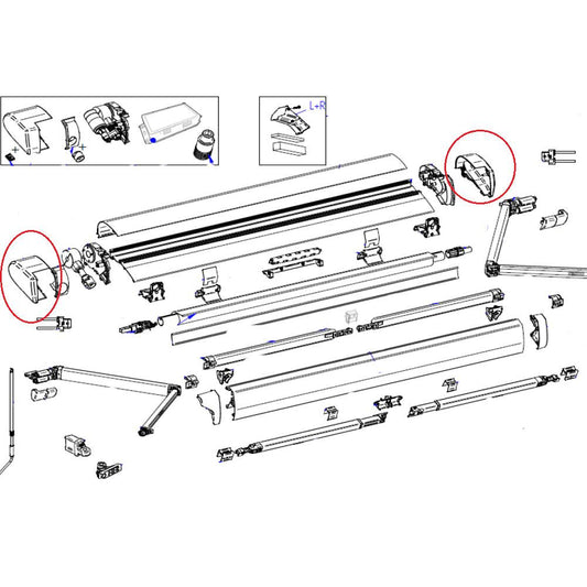 Thule 6300 Eindkap LH+RH Antraciet