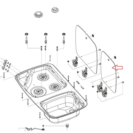 Dometic Glasplaat Spoelbak MO7103