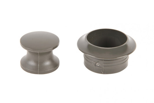 Knop+Ring Pushlock Grijs