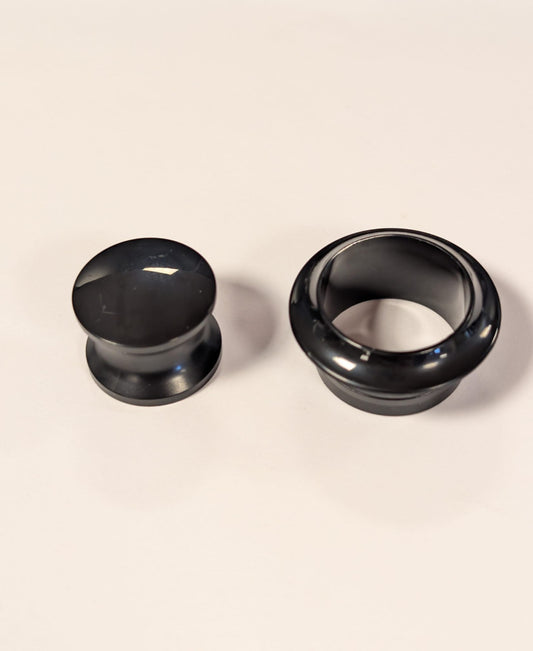 Knop+Ring Pushlock Zwart