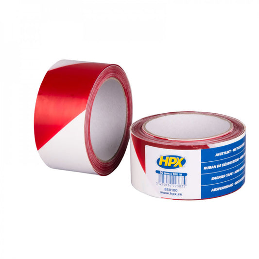 HPX Afzetlint Rood/Wit 100mtr