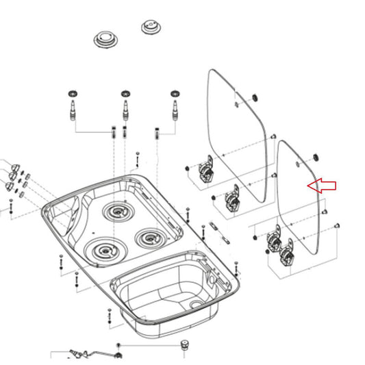 Dometic MO7103 glasplaat gaspit