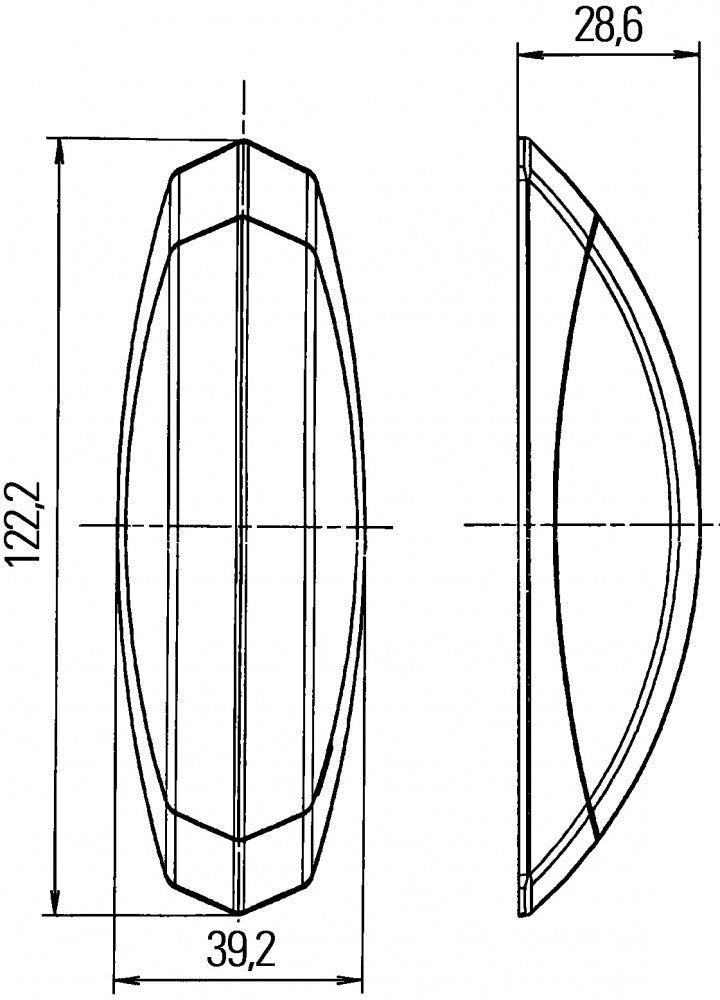 Hella Markering Ovaal Opbouw Rood/Wit Grijs Frame Rechts