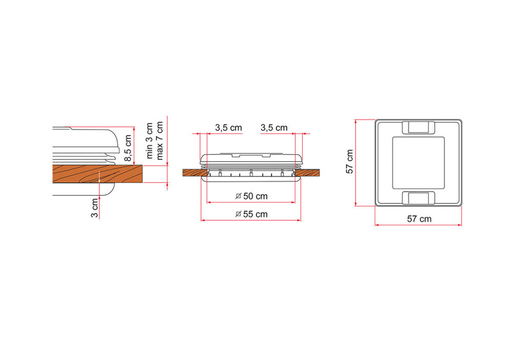 Fiamma Vent 50 Wit 50x50cm