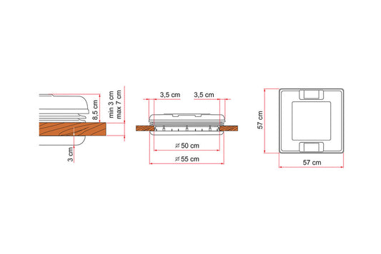 Fiamma Vent 50 Crystal 50x50cm