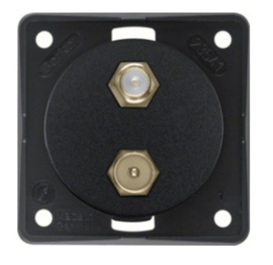Berker Contactdoos TV + SAT Inbouw Zwart Mat