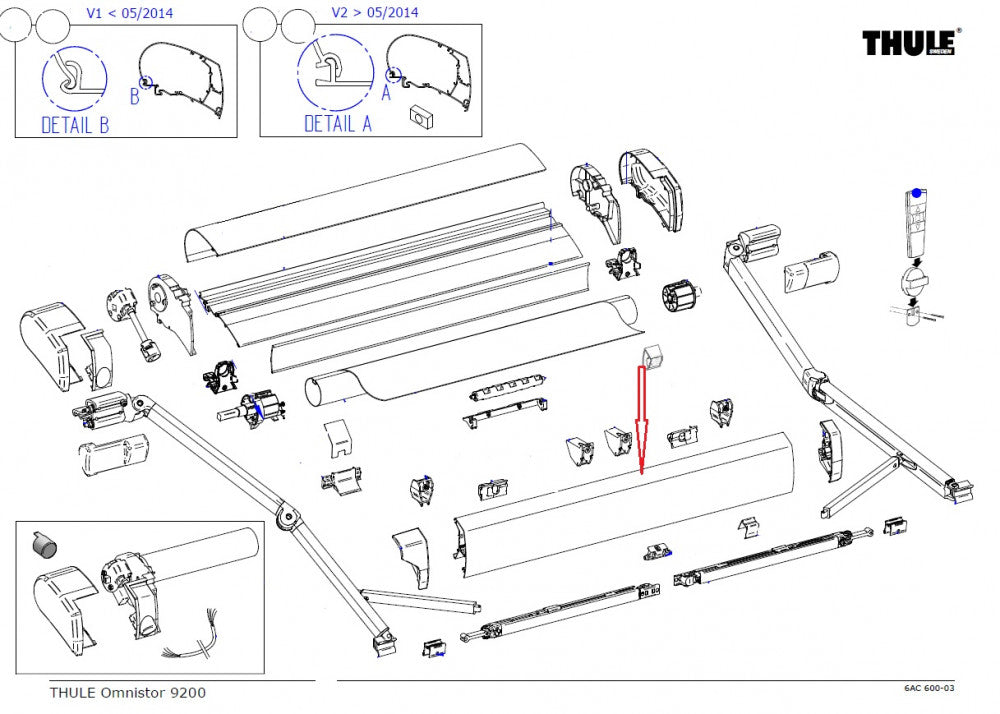 Thule Lead Rail 9200 6.00 Geanodiseerd