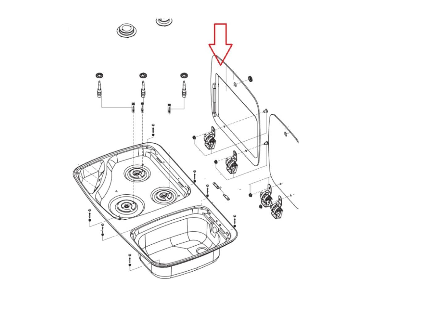 Dometic MO7123 Glasdeksel Vlambescherming Zwart