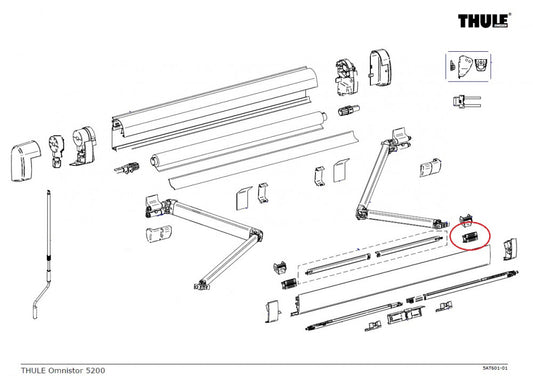 Thule Connection Support Arm RH 5200
