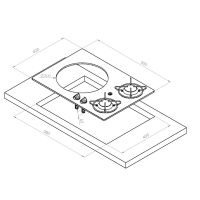 Navy Load Kookplaat 2-Pits met Spoelbak Links 600x420