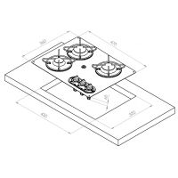 Navy Load Kookplaat RVS 3-Pits 470x360