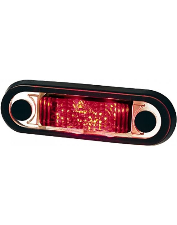 Hella Markering LED Ovaal Inbouw Wit met Rode LEDs 5mtr Kabel
