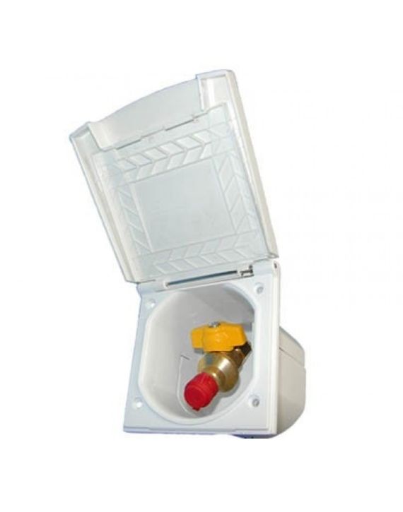 Gasinbouwdoos Vierkant met Gaskraan Wit