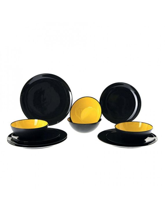 Gimex Grey Line Yellow Servies 12-delig