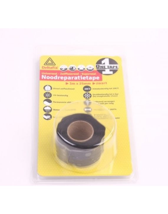 Deltafix Uitvoering Siliconen 3mtrx25mm Zwart