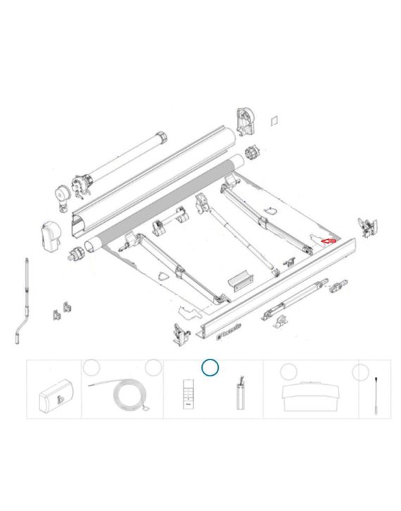 Dometic Scharnier Knikarm Leadrail Rechts PW1500 