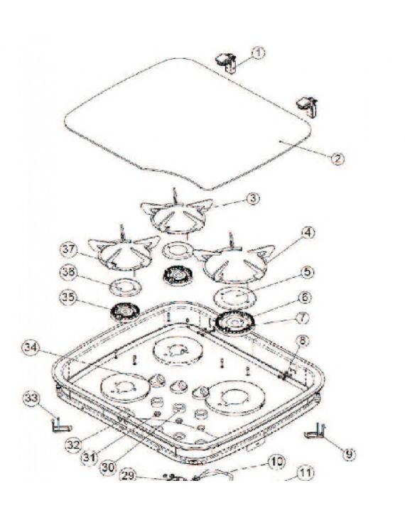 Stud fixing burner cup