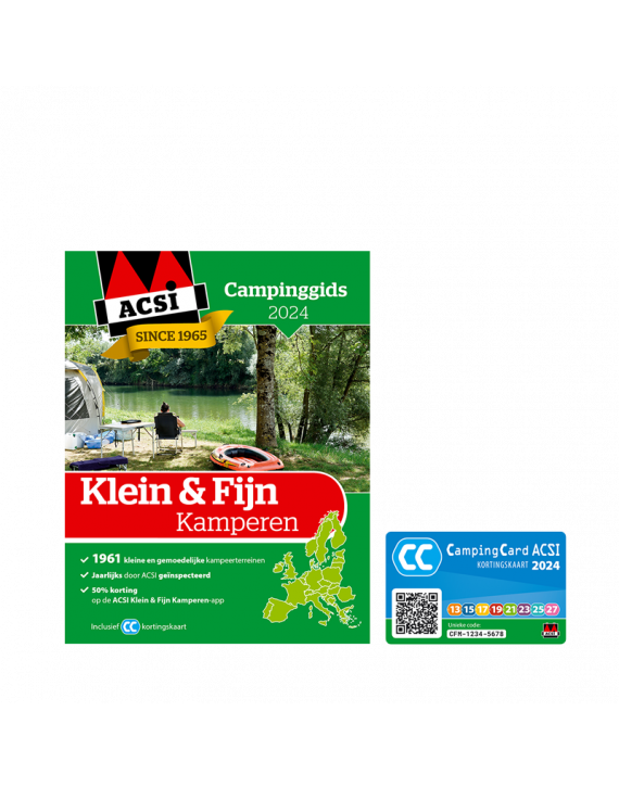ACSI Klein & Fijn Kamperen-gids 2024 + APP en kortingskaart